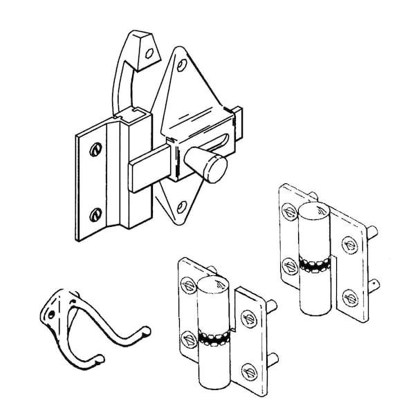 Richelieu Surface Hinge Hardware Kit for Outswing Door of 34inch 19 mm Thickness, Right - 204800140