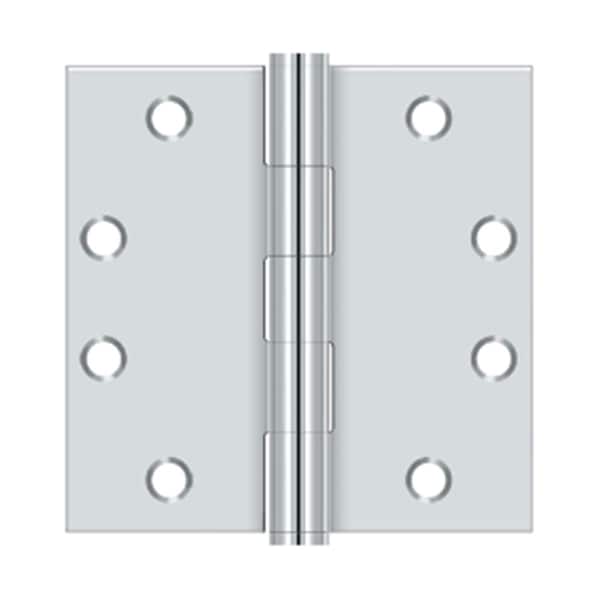 Dendesigns 4.5 x 4.5 in. Heavy Duty Square Hinge, Polished Chrome - DE962023