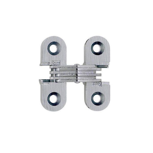 Richelieu 1 12inch 38 mm x 12inch 13 mm Full Mortise Concealed Hinge, Satin Chrome - 420103145