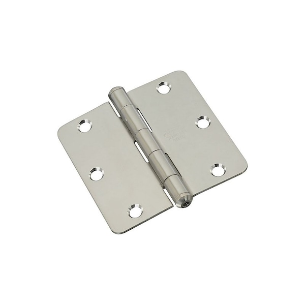National Hardware Door Hinge, 3-1/2 in H Frame Leaf, Stainless Steel, Stainless Steel, Full-Mortise Mounting - N225-946