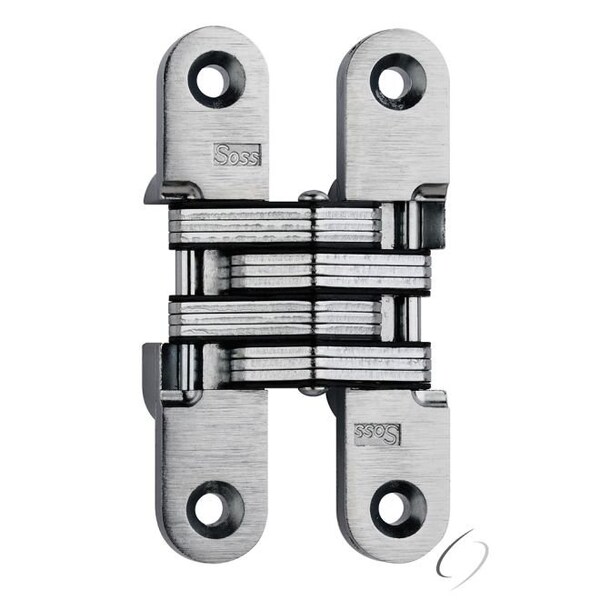 Universal Industrial Soss 3/4" x 3-3/4" Medium Duty Invisible Hinge for 1-1/8" Doors Satin Chrome Finish - 212US26D.SOSS