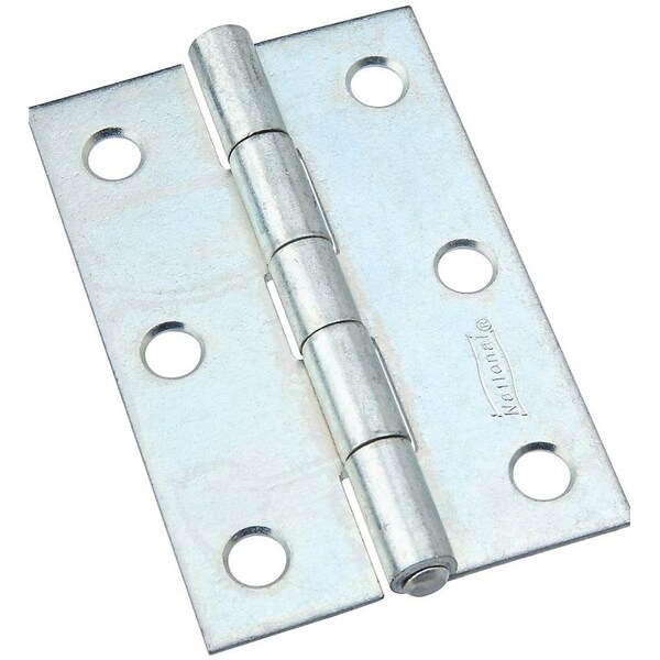 National Hardware Utility Hinge, 3 in W Frame Leaf, 0.065 in Thick Frame Leaf, Aluminum/Cold Rolled Steel, Zinc - N146-365