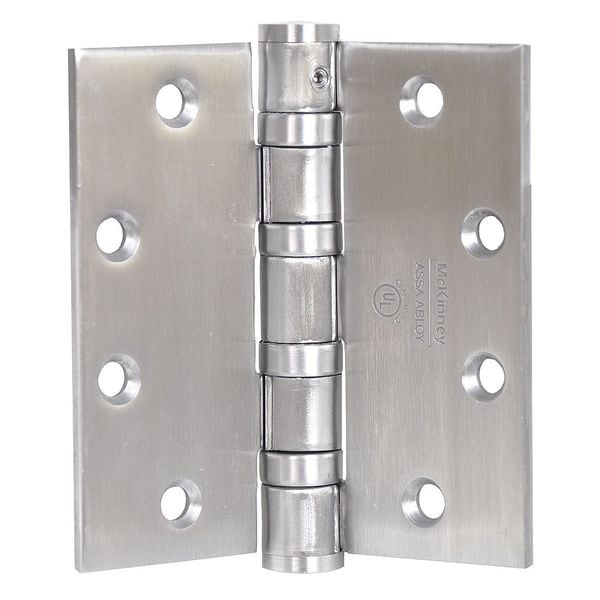 Mckinney Door and Butt Hinge, 304 Stainless steel, Full Mortise Mounting, 1 13/16 in Leaf W x - T4A3386 NRP 4-1/2" X 4-1/2" SS
