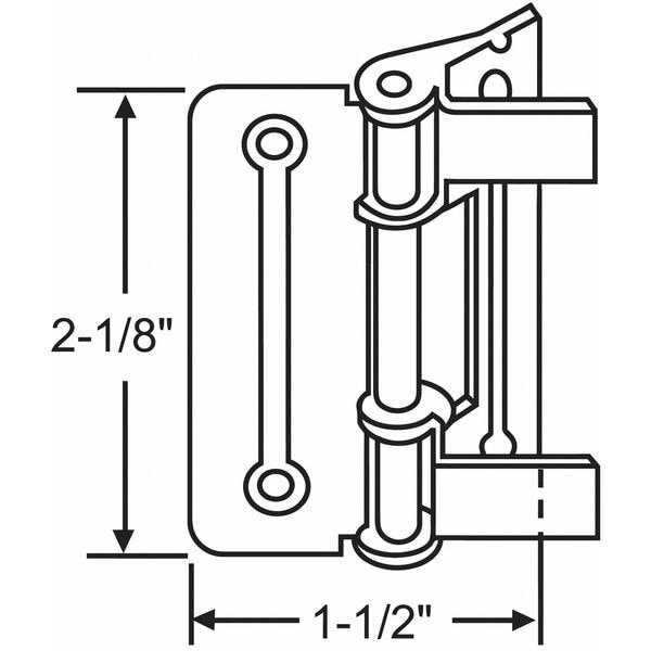 Zoro Select Butt Hinge, Steel, Full Surface Mounting, 1 1/2 in Leaf W x 2 1/8 in Leaf H, Yellow Zinc - 8-236