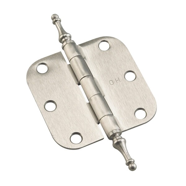 Richelieu 2Pack 3inch 76 mm Full Mortise Butt Hinge with Steeple Tips, Brushed Nickel - 71820NBB