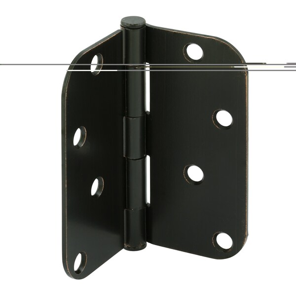 Prime-Line Door Hinge Residential Smooth Pivot, 4 in. with 5/8 in. Radius Corners, Oil Rubbed Bronze 3 Pack - U 1150973