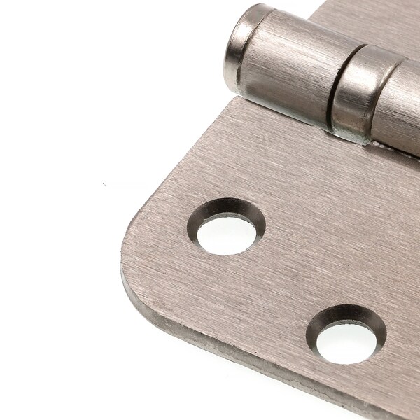 Prime-Line Door Hinge Commercial Smooth Pivot, 4 in. x 4 in. with 5/8 in. Radius Corners, Satin Nickel 3 Pack - U 1157053
