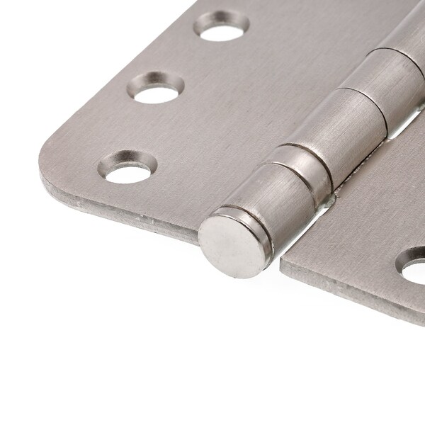 Prime-Line Door Hinge Commercial Smooth Pivot, 4 in. x 4 in. with 5/8 in. Radius Corners, Satin Nickel 3 Pack - U 1157053
