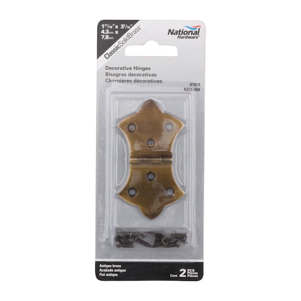 National Hardware National Hardware 3.06 in. L Antique Brass Brass Butterfly Hinge 1 pk - N211-854