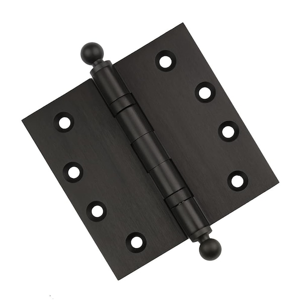 Embassy 4 x 4 Solid Brass Ball Bearing Hinge, Oil Rubbed Bronze Finish Ball Tips - 4040BBUS10BB-1