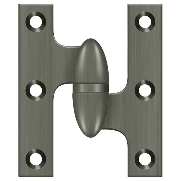 Deltana Antique Nickel Door and Butt Hinge - OK2520U15A-R