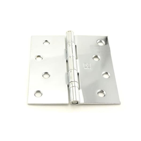 Hager 4x4 in. Square Corner Ball Bearing Full Mortise Residential Weight Hinge, No. 034477 Bright Chrome - BB1741426EA