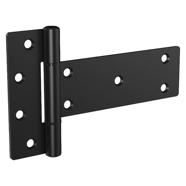 National Hardware Industrial T-Hinge, Steel, Black, Tapping Screws Mounting - N166-035