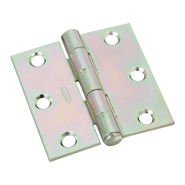 National Mfg Sales 2.5 in. Steel Zinc-Plated Door Removable Pin Hinges, 2PK - 5701784