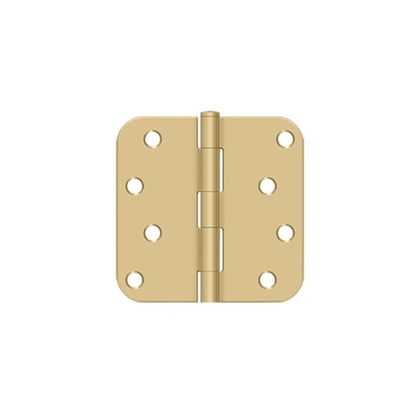 Deltana 4 x 4 x 5/8 Radius Hinge Satin Brass Finish - S44R54