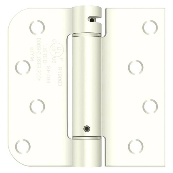 Deltana Left Hand 4" X 4" Square By 5/8" Round Spring Hinge Prime Coat - DSH4SR5USPW-LH