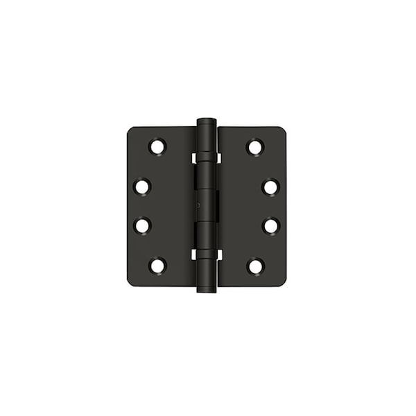 Deltana Pair of 4 x 4 x 1/4 Ball Bearing Radius Hinges with Non Removable Pin; Oil Rubbed Bronze Finish - DSB4R4NB10B