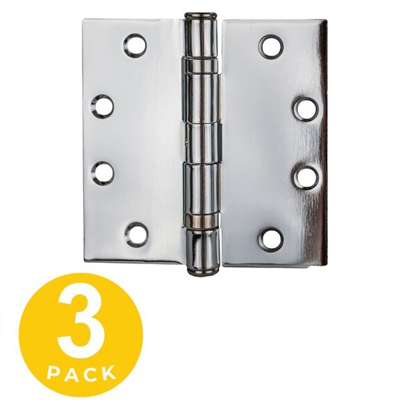 Global Door Controls 4.5 in Leaf W x 4.5 in Leaf H, Bright Chrome - CP4545BBNRPUS26-3