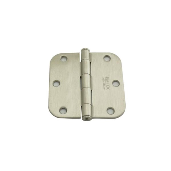 Patioplus 3.5 x 3.5 in., 0.625 in. Radius Steel Residential Duty Hinges, Satin Nickel, Set of 2 - PA1647297
