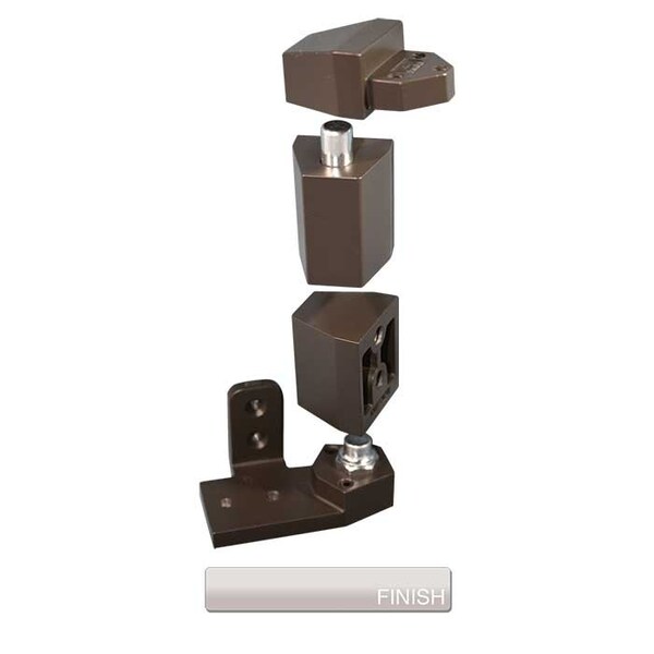 International Door Closers 3/4 Offset Pivot Set For Left Flush Doors, AL Baked Satin Aluminum Paint - OP-3001-AL-LH