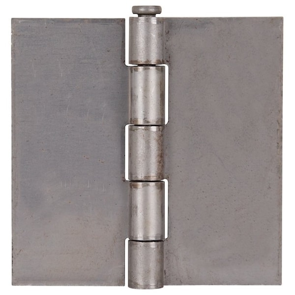 Prosource Door Hinge, 4 in W Door Leaf, 4 in H Door Leaf, 2.2 mm Thick Door Leaf, Steel, Plain Steel, 140 lb - LR-021-PS