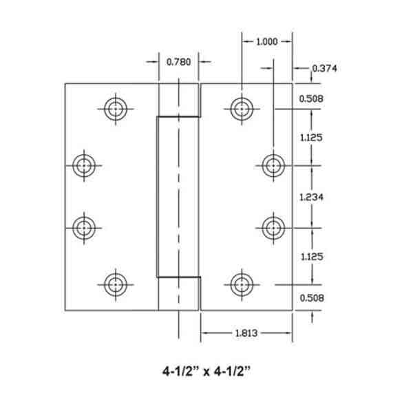 Townsteel TownSteel: Spring Hinge, Std Weight 4.5x4.5-USP - TNS-THSP179-45X45-USP