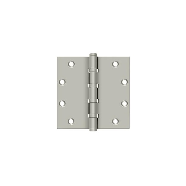 Deltana Satin Nickel Square Ball Bearing Hinge, Holes per Leaf: 4 - DSB55B15
