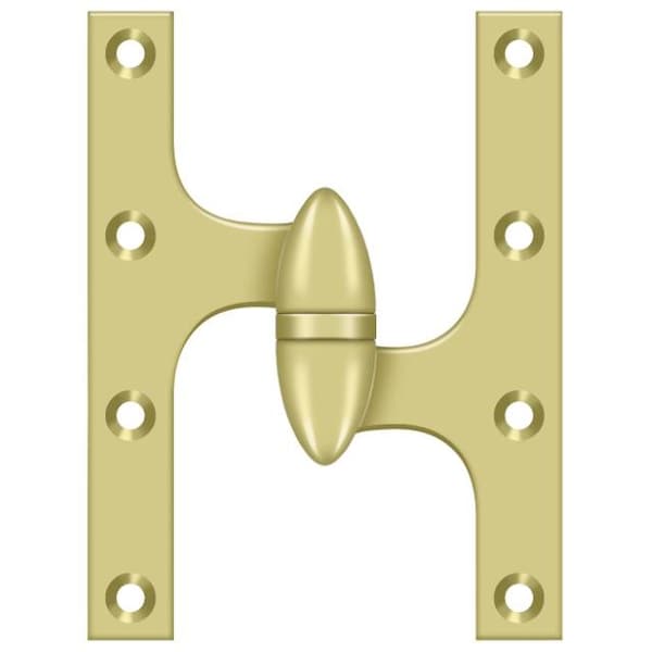 Deltana Bright Brass Door and Butt Hinge - OK6045B3-R