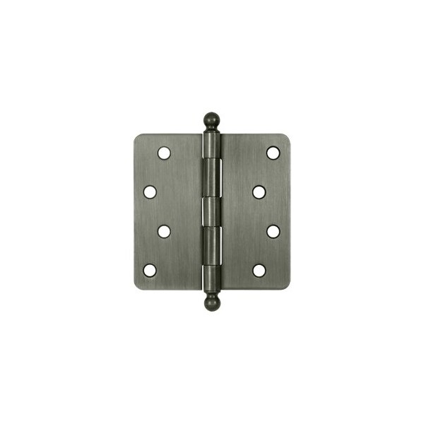Deltana S44R415A-BT 1/4 Radius Ball Tip Door Hinge Antique Nickel, 10PK - S44R415A-BT-XCP10
