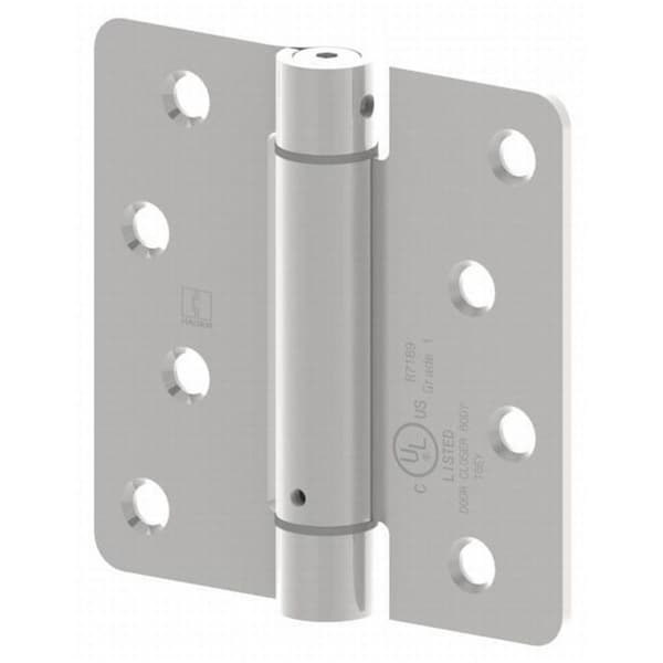 Hager Hinge 4 x 4 in. Radius 0.25 in. Corner Steel Full Mortise Residential Spring Hinge, No.118663, Prime Coat - 17514P