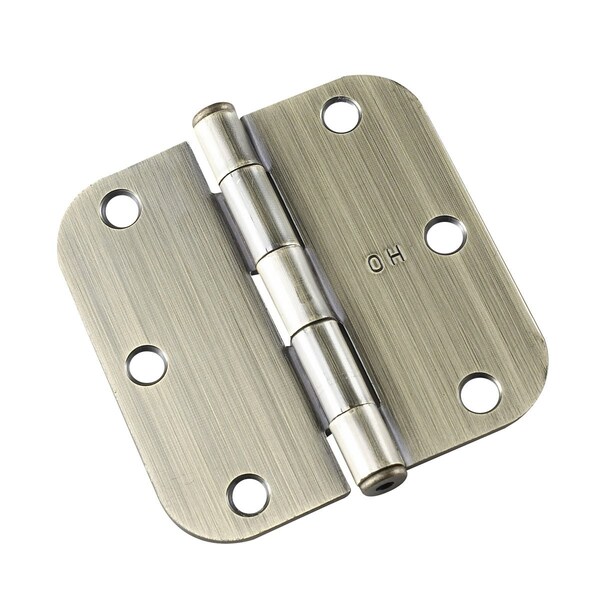 Richelieu 2Pack 3 12inch 89 mm Full Mortise Butt Hinge  58 Radius, Antique Brass - 1821ABB