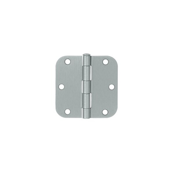 Deltana Satin Brass 3.5 x 3.5 Plain Bearing 5/8 Radius Corners Mortise Hinge, 10PK pairs - S35R526D-XCP10
