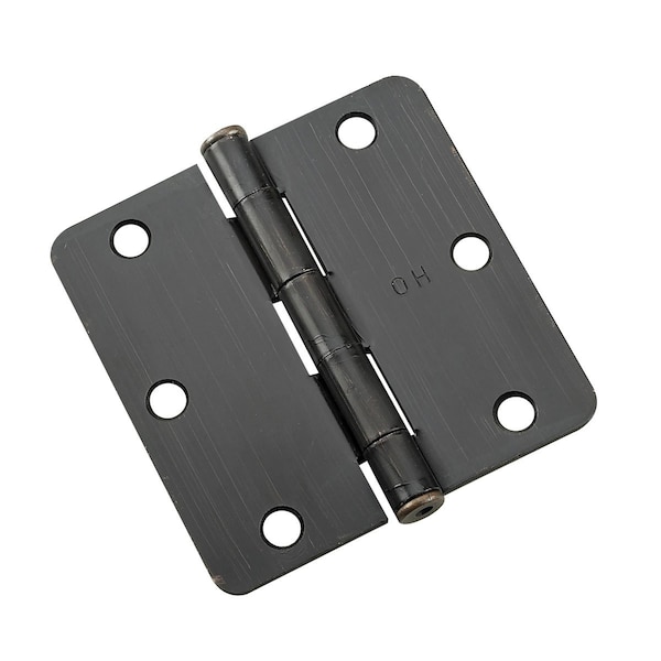 Richelieu 2Pack 3in 76 mm Full Mortise Butt Hinge  14 Radius, OilRubbed Bronze - 2820ORBB