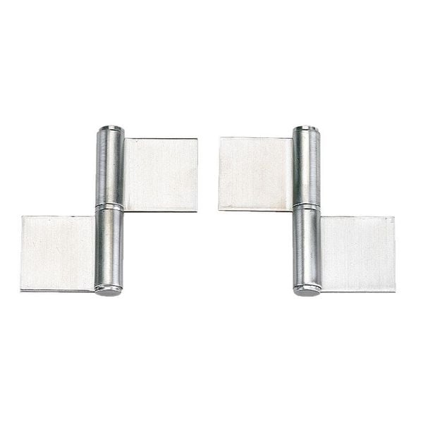 Lamp Lift-Off Hinge, 304 Stainless steel, Weld-On Mounting, 2 5/32 in Leaf W x 1 61/64 in Leaf H, Satin - S-6166-2-L