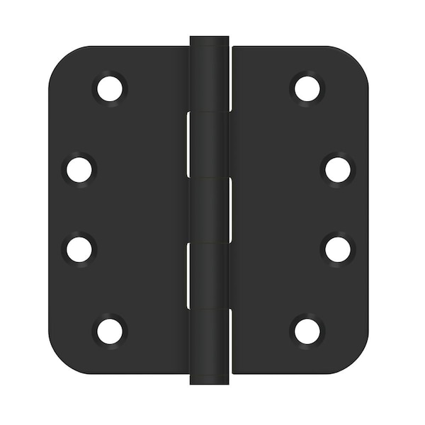 Deltana 4 x 4 x 5/8 Radius Steel Hinge Paint Black Finish - SS44R51B