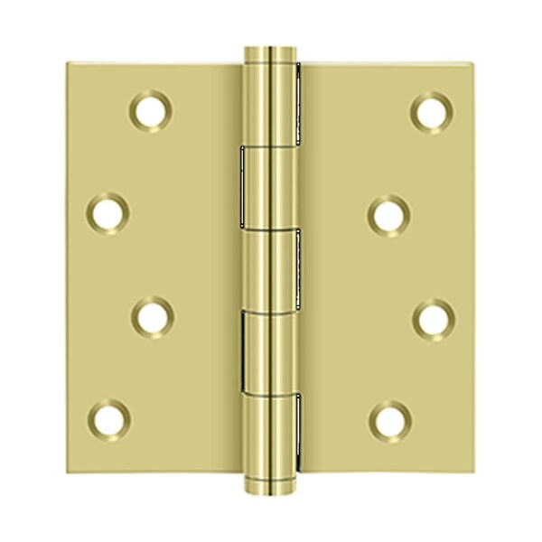 Deltana 4in x 4in Square Hinge Residential / Zig-Zag Unlacquered Brass Finish, PR - DSB43UNL-RZ