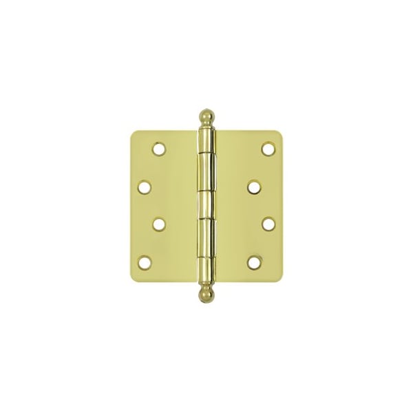Deltana S44R43-BT 1/4 Radius Ball Tip Door Hinge Polished Brass, 10PK - S44R43-BT-XCP10