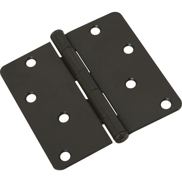 National 4 In. x 1/4 In. Radius Oil Rubbed Bronze Door Hinge - N830201