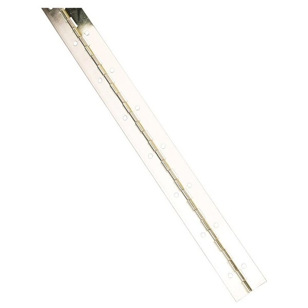 Prosource Continuous Hinge, 180 deg, Steel, Bright Nickel, 1.5 in x 48 in - LR-035-PS