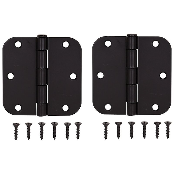 Prosource Door Hinge, Steel, Oil-Rubbed Bronze, Loose Pin, 180 deg Range of Motion, Screw Mounting - BH-102ORB-PS