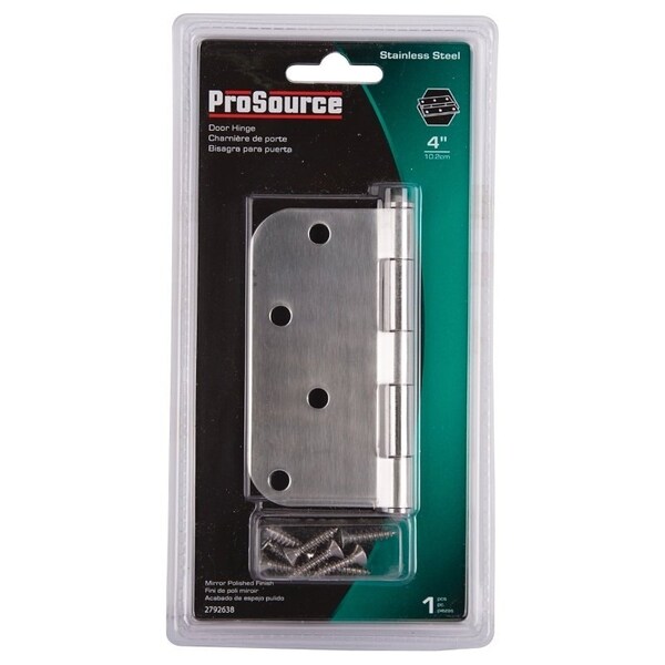 Prosource Door Hinge, Stainless Steel, Stainless Steel, Loose Pin, 180 deg Range of Motion, Screw Mounting - DH-S606-PS