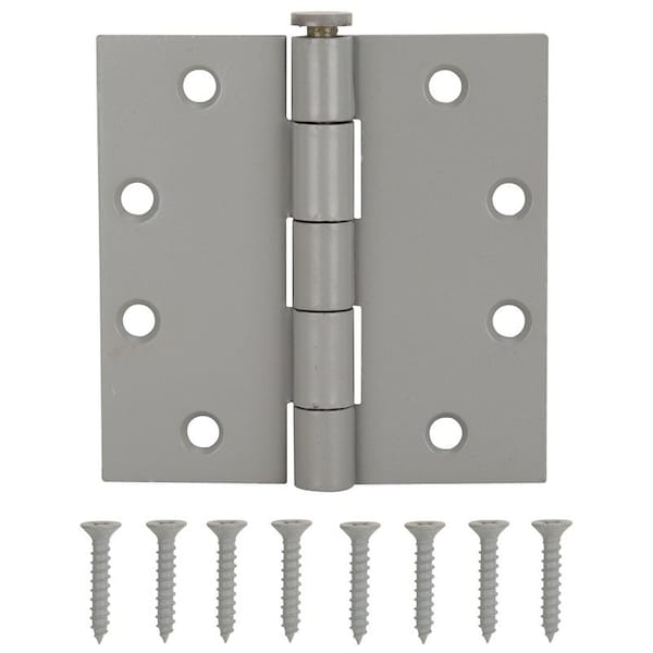 Prosource Square Corner Door Hinge, Steel, Gray, Loose Pin, 180 deg Range of Motion, Screw Mount Mounting - LR-017-PS