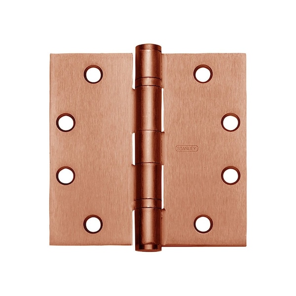 Stanley Security Architectural Hinge Full Mortise Square Corner 4-1/2in x 4-1/2in Satin Bronze Clear Coated - FBB191 4-1/2X4-1/2 10