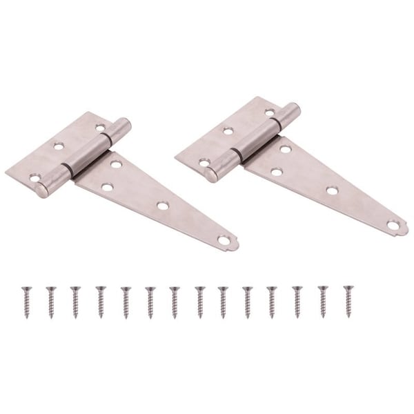 Prosource T-Hinge, Stainless Steel, Brushed Stainless Steel, Fixed Pin, 180 deg Range of Motion, 70 Pc lb - HTH-S05-C1PS