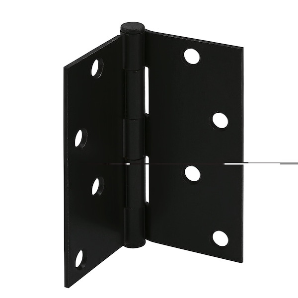 Prime-Line Door Hinge Residential Smooth Pivot, 4 in. x 4 in. with Square Corners, Matte Black 3 Pack - U 1150383