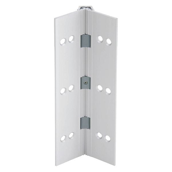 Ives Piano Hinge, Aluminum, Full Mortise Mounting, 1 9/16 in Leaf W x 83 in Leaf H, Satin Aluminum - 112HD 83IN US28