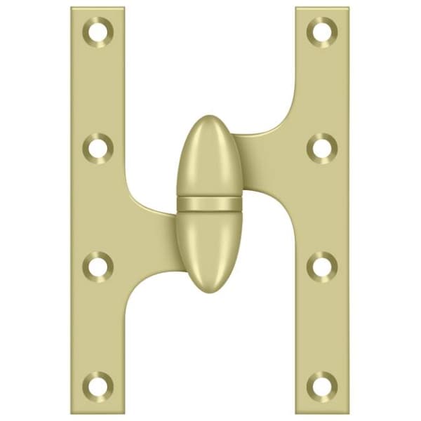 Deltana Bright Brass Door and Butt Hinge - OK6040B3UNL-L