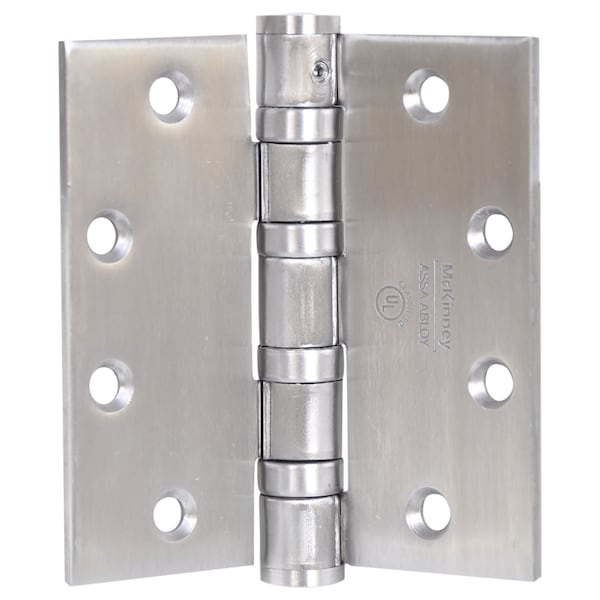 Mckinney Oil Bearing Butt Hinge, 5" x 4-1/2", US26D, NRP, Heavy - T4A3786 5X4-1/2 26D NRP