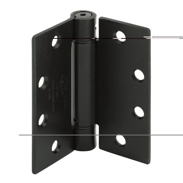 Prime-Line Door Hinge Commercial UL Adjust Self-Close, 4-1/2 in. with Sq. Corners, Matte Black 3 Pack - U 1158483