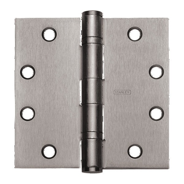 Stanley Full Mortise Std Wt FBB Hinge, 5 x 4, Satin Chrome - FBB179 5X4 DOOR HINGE 26D  STL